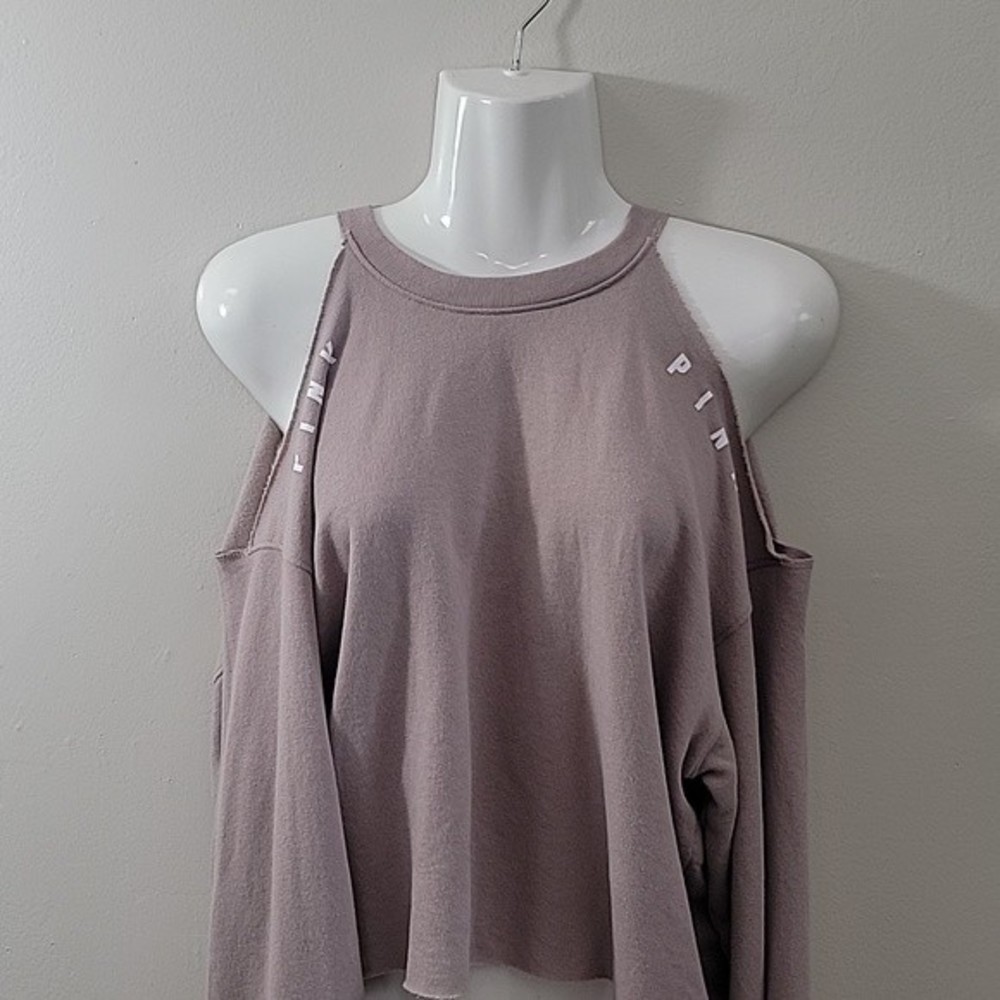PINK Victoria's Secret Mauve Cold-Shoulder Sweatshirt